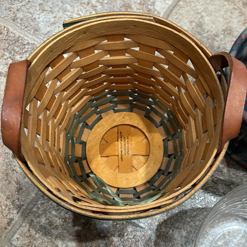 2000 Longaberger Golf Basket Liner Protector and Tie-on